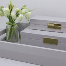 Load image into Gallery viewer, Grey/Gold Lacquer Jewelry Box
