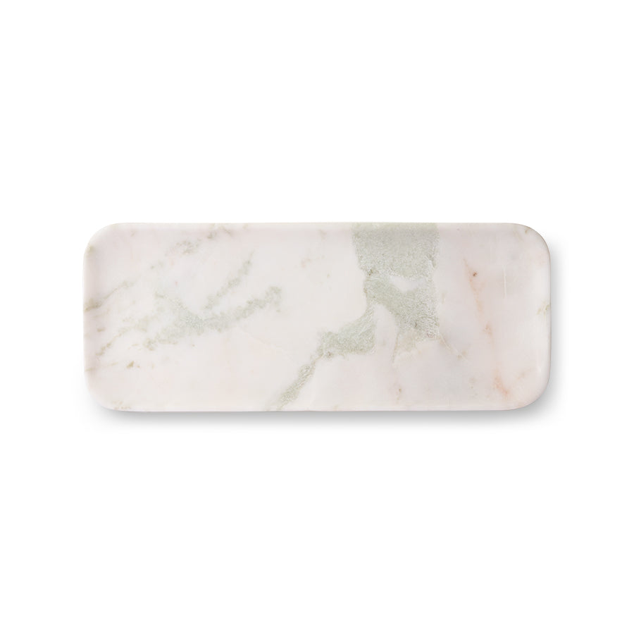 Marble tray white/green/pink