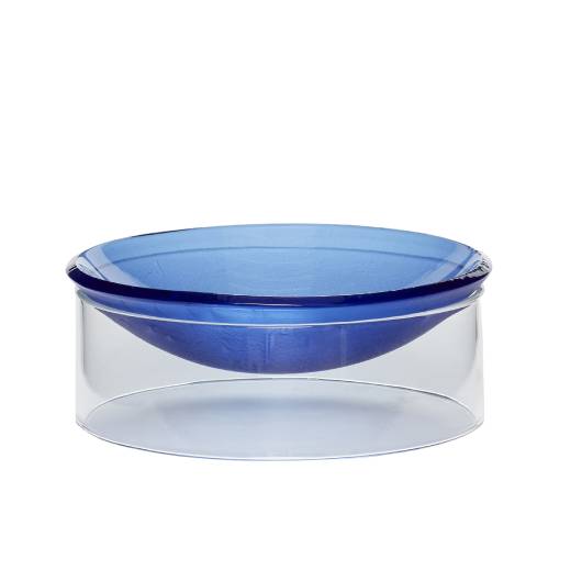 Clear/Blue Glass Bowl