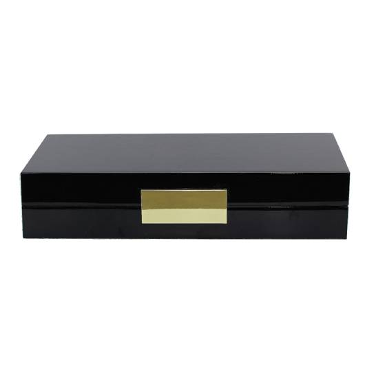 Black/Gold Lacquer Jewelry Box