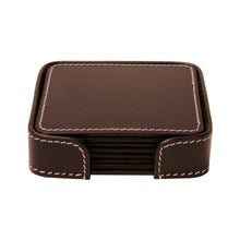 Load image into Gallery viewer, Leather Square Coaster, s/6
