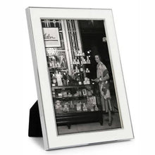 Load image into Gallery viewer, White Enamel &amp; Silver Frame
