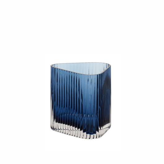 Blue Reeded Glass Vase- starting from